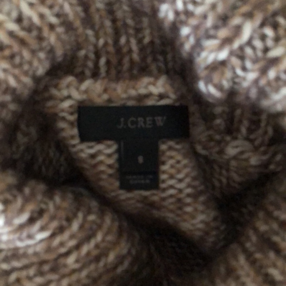 J Crew oatmeal brown marled wool tneck sweater. Worn twice. Great condition. - Picture 12 of 16
